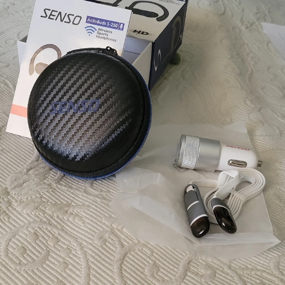 SENSO Black and Silver Bluetooth Headset with Noise Cancellation